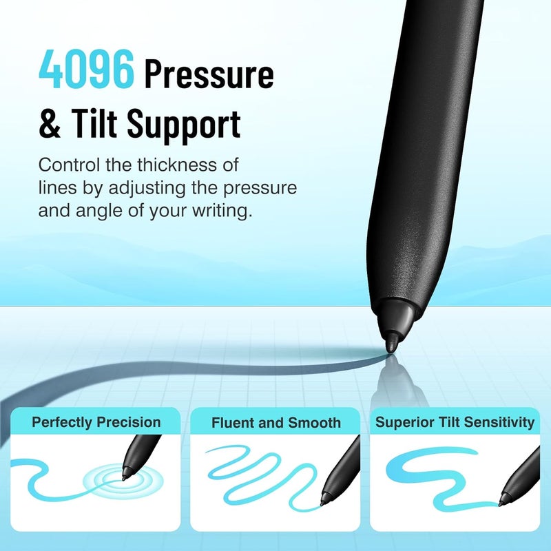 abasuto Magnetic Stylus Pen for Remarkable 2 Pen with Eraser, Digital Replacement Pen for Remarkable 2 Stylus Alternative Marker Plus, 4096 Pressure Sensitivity, Palm Rejection, Tilt Support with 5 Pen Tips - Image 5